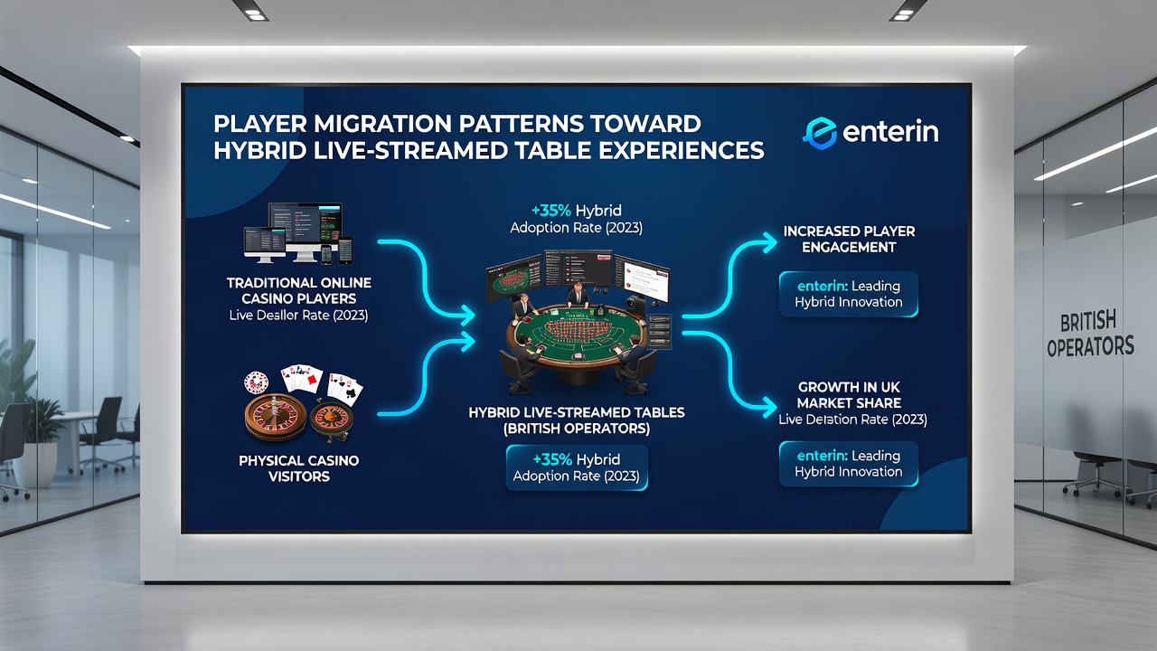 Chart showing migration trends in live-streamed table gaming at UK operators